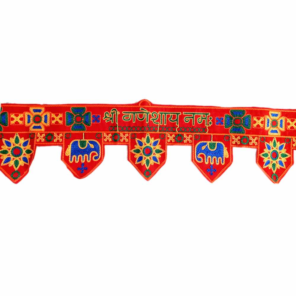 Side profile of 96cm Shree Ganeshaya Namah bandarwal perfect for marriage baby shower doors