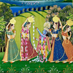 Close-up squirrel hair brush details butter falling fine figures watercolor silk art