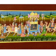 Close-up Ambabari elephant soldiers horses camels rural Rajasthan artisan details