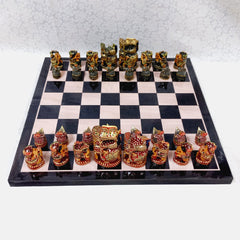 Traditional Wooden Hand Painted Chess Set - kkgiftstore