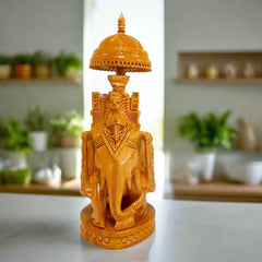 A beautiful traditional Indian art Ambadi Hathi, a showpiece with amazing carving.