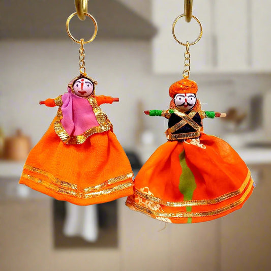 A traditional Rajasthani art souvenir key ring, a perfect gift or a memento from India.