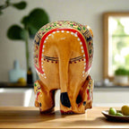 Wooden elephant figurine