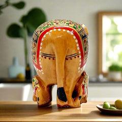 Wooden elephant figurine