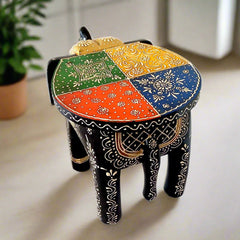 A wooden elephant furniture piece with a wonderful elephant design, best for interior decoration.