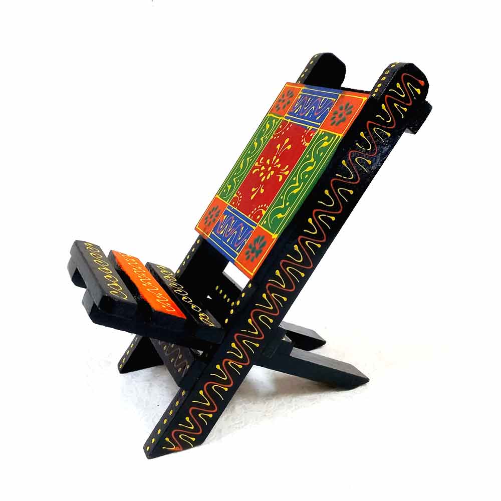 Wooden hand painted mobile stand for home and office.