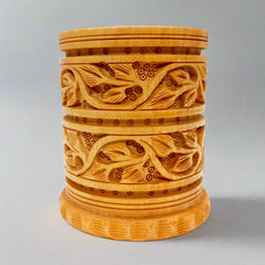 Elegant wooden pen stand made from Kadamba wood, perfect gift for office workers and friends