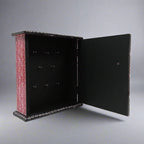 Wooden wall-mounted key holder box featuring intricate hand-painted designs, combining functionality and aesthetics.